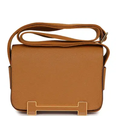 HERMÈS Hermes Geta Caramel Chevre Mysore Gold Hardware | Thumbnail 5