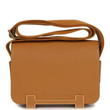 HERMÈS Hermes Geta Caramel Chevre Mysore Gold Hardware | Thumbnail 1