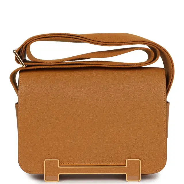 hermes Hermes Geta Caramel Chevre Mysore Gold Hardware