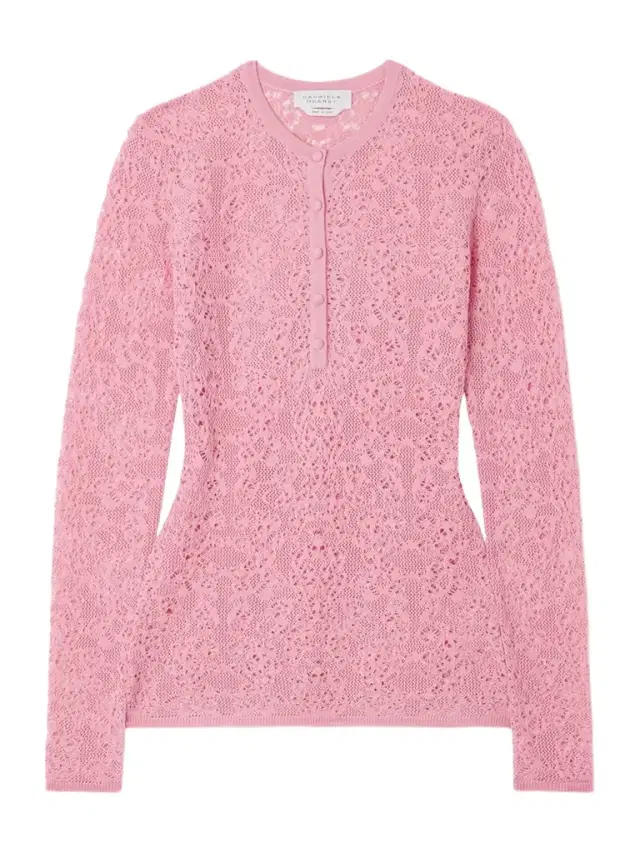 Ithaca Crocheted Wool And Silk-blend Henley Top