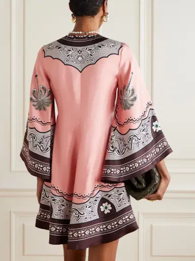 La DoubleJ Magnifico Belted Printed Silk-twill Mini Dress | Thumbnail 3