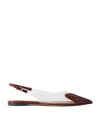 Alaïa Le Cœur Pu And Patent-leather Slingback Point-toe Flats | Thumbnail 1 Alaïa Le Cœur Pu And Patent-leather Slingback Point-toe Flats | Thumbnail 1
