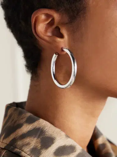 Jennifer Fisher Natasha Baby Silver-tone Hoop Earrings | Thumbnail 2 Jennifer Fisher Natasha Baby Silver-tone Hoop Earrings | Thumbnail 2