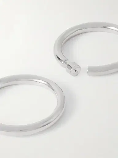 Jennifer Fisher Natasha Baby Silver-tone Hoop Earrings | Thumbnail 3 Jennifer Fisher Natasha Baby Silver-tone Hoop Earrings | Thumbnail 3