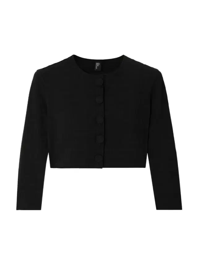 Lisa Marie Fernandez Cropped Seersucker Cardigan