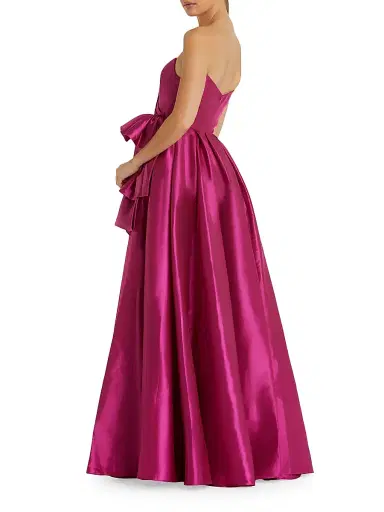 Mac Duggal Women's Bow-Detail Satin Taffeta Gown - Hot Pink - Size 14 | Thumbnail 2