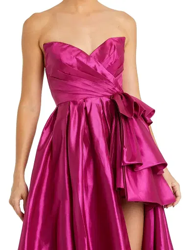 Mac Duggal Women's Bow-Detail Satin Taffeta Gown - Hot Pink - Size 14 | Thumbnail 3