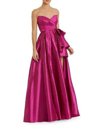 Mac Duggal Women's Bow-Detail Satin Taffeta Gown - Hot Pink - Size 14 | Thumbnail 1