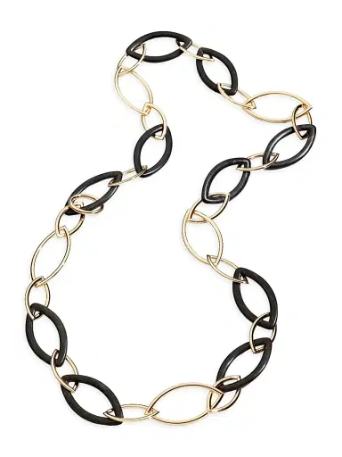 Vhernier Women's Pop 18K Rose Gold & Ebony Long Chain Necklace - Rose Gold | Thumbnail 1 Vhernier Women's Pop 18K Rose Gold & Ebony Long Chain Necklace - Rose Gold | Thumbnail 1