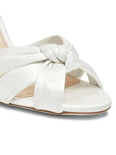 Aquazzura Women's Nina 85MM Knotted Satin Sandals - White - Size 10.5 | Thumbnail 4