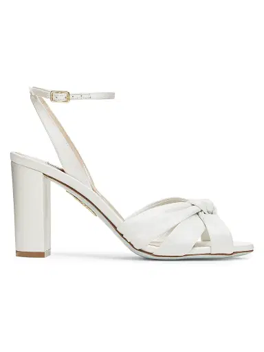 Aquazzura Women's Nina 85MM Knotted Satin Sandals - White - Size 10.5 | Thumbnail 1