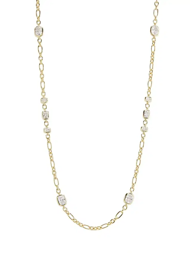 Women's Cabrete 18K-Gold-Plated & Cubic Zirconia Station Necklace - Gold