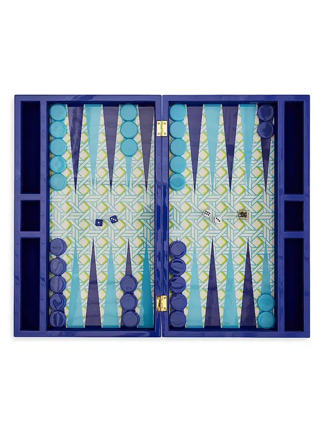 Jonathan Adler Basketweave Lacquer Backgammon Set