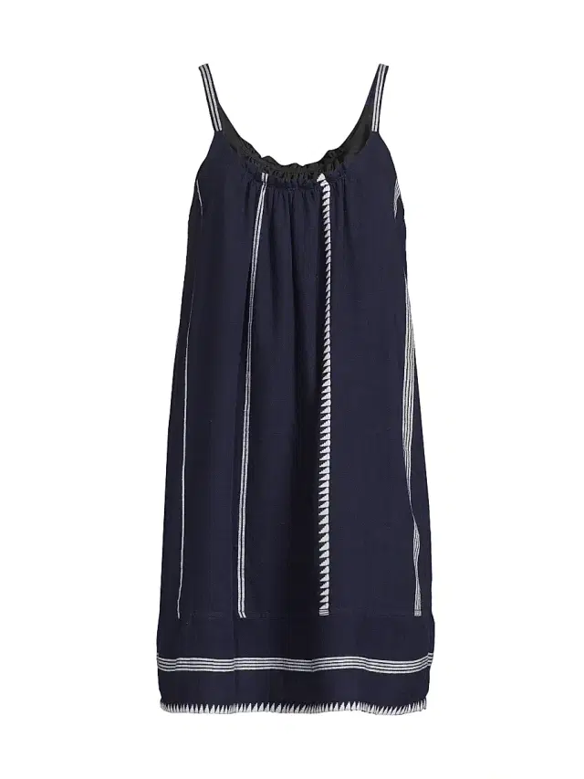 lemlem Women's Zina Cotton Scoopneck Minidress - Navy