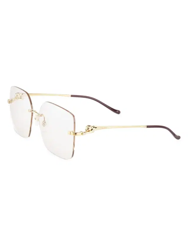 Women's Panthère Classic 24-Carat Gold 60MM Square Sunglasses - Gold