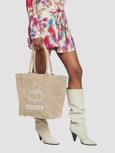 Isabel Marant Women's Small Yenky Logo Tote - Beige | Thumbnail 2