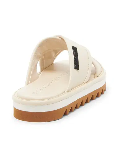 Stella McCartney Women's Sneak-Elyse 50MM Platform Slides - Cream  Sandals | Thumbnail 3