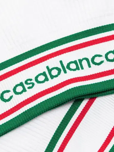 Casablanca Women's Rib-Knit Logo Sports Bra - White | Thumbnail 7 Casablanca Women's Rib-Knit Logo Sports Bra - White | Thumbnail 7