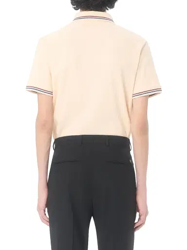Valentino Garavani Men's Cotton Piqué Polo Shirt with VLogo Patch - Butter - Size Small | Thumbnail 4