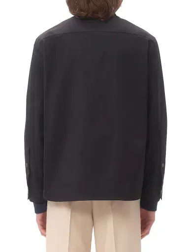 Valentino Garavani Men's Nylon Shirt Jacket with Rubberized V Detail - Navy - Size 42 | Thumbnail 4 Valentino Garavani Men's Nylon Shirt Jacket with Rubberized V Detail - Navy - Size 42 | Thumbnail 4