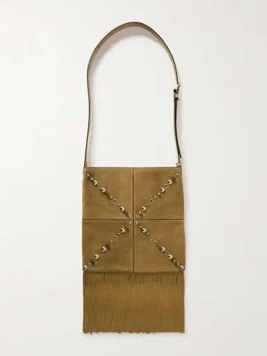 Valentino Garavani Nellcote Fringed Studded Suede Shoulder Bag | Thumbnail 3 Valentino Garavani Nellcote Fringed Studded Suede Shoulder Bag | Thumbnail 3