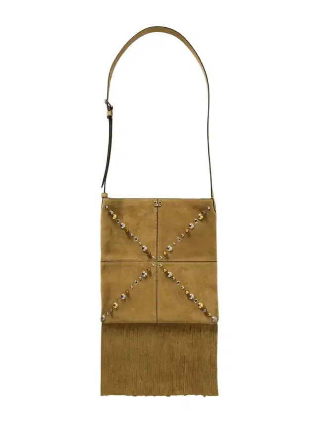 Nellcote Fringed Studded Suede Shoulder Bag