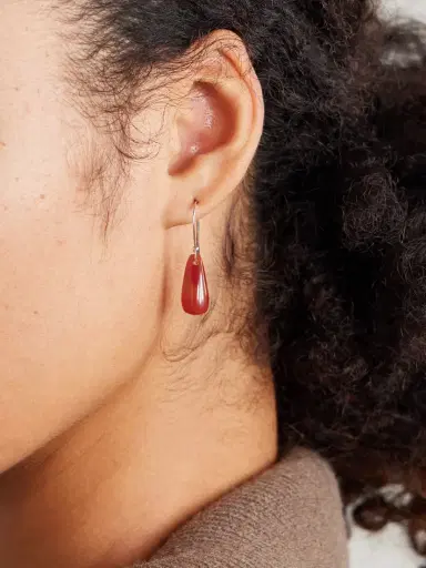 Sophie Buhai Droplet Silver-tone Carnelian Earrings | Thumbnail 2 Sophie Buhai Droplet Silver-tone Carnelian Earrings | Thumbnail 2