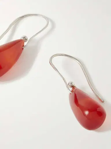 Sophie Buhai Droplet Silver-tone Carnelian Earrings | Thumbnail 3 Sophie Buhai Droplet Silver-tone Carnelian Earrings | Thumbnail 3
