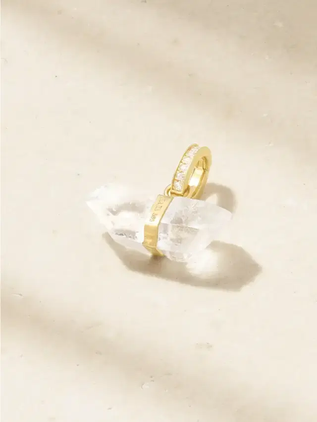 14-karat Gold, Quartz And Diamond Pendant