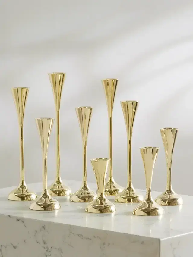 Fourth Street Drip Set Of Nine Gold-tone Candleholders