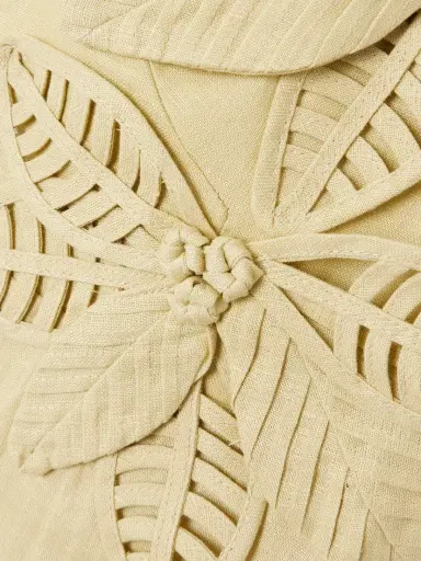 Farm Rio Appliquéd Linen Midi Dress | Thumbnail 4 Farm Rio Appliquéd Linen Midi Dress | Thumbnail 4