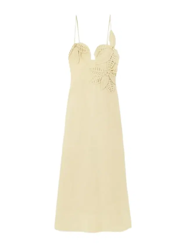 Appliquéd Linen Midi Dress