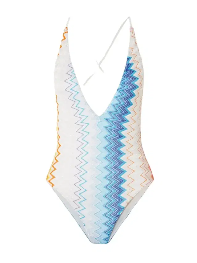 Mare Striped Metallic Crochet-knit Swimsuit