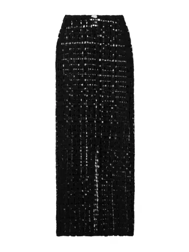 SARA CRISTINA Sun Embellished Crocheted Cotton Maxi Skirt | Thumbnail 1