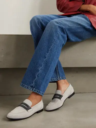 Brunello Cucinelli Bead-embellished Suede Loafers | Thumbnail 2