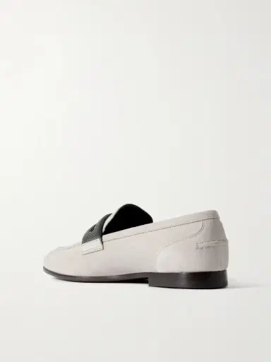 Brunello Cucinelli Bead-embellished Suede Loafers | Thumbnail 3