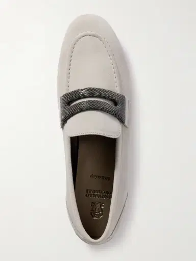 Brunello Cucinelli Bead-embellished Suede Loafers | Thumbnail 5