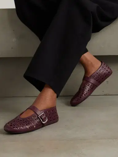 Alaïa Vienne Perforated Leather Ballet Flats | Thumbnail 2
