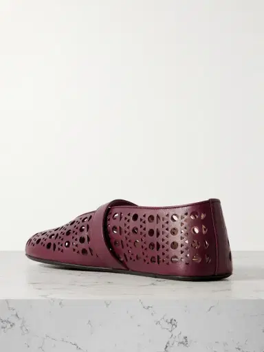 Alaïa Vienne Perforated Leather Ballet Flats | Thumbnail 3