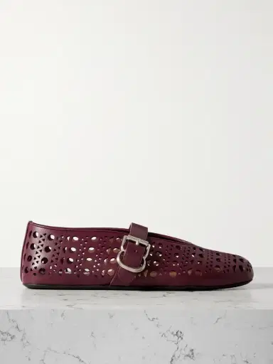 Alaïa Vienne Perforated Leather Ballet Flats | Thumbnail 1