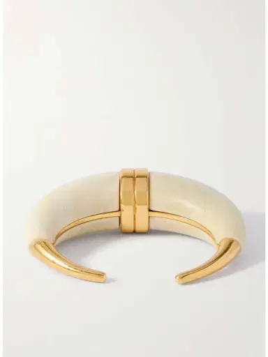 Saint Laurent Gold-tone And Resin Cuff | Thumbnail 3 Saint Laurent Gold-tone And Resin Cuff | Thumbnail 3