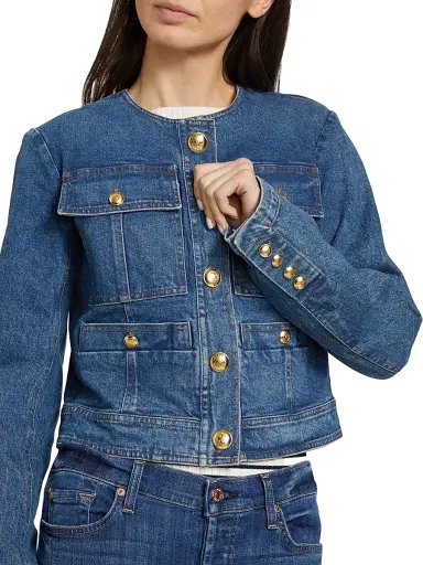 A.L.C. Women's Cleo Denim Jacket - Medium Wash | Thumbnail 6