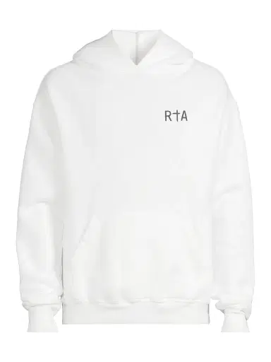 RTA Men's Dion Cross Cotton Hoodie - White Black Cross - Size Small | Thumbnail 1