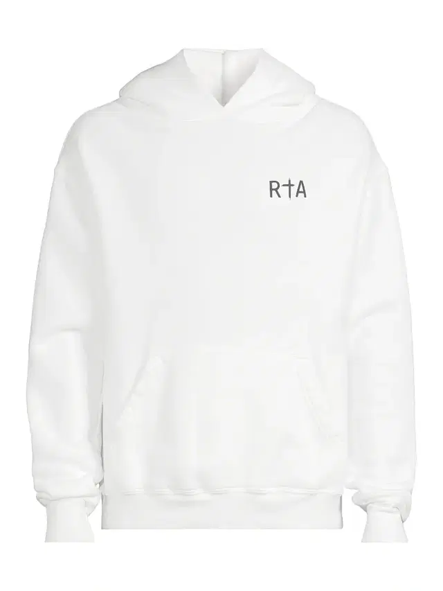 Men's Dion Cross Cotton Hoodie - White Black Cross
