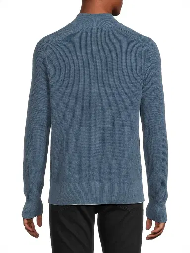 Michael Kors Men's Mixed Stitch Quarter-Zip Sweater - Dark Chambray | Thumbnail 5