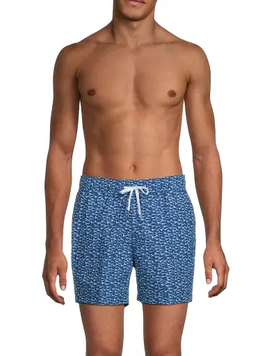 Saks Fifth Avenue Men's COLLECTION Fish Swim Trunks - Navy True Blue | Thumbnail 3 Saks Fifth Avenue Men's COLLECTION Fish Swim Trunks - Navy True Blue | Thumbnail 3