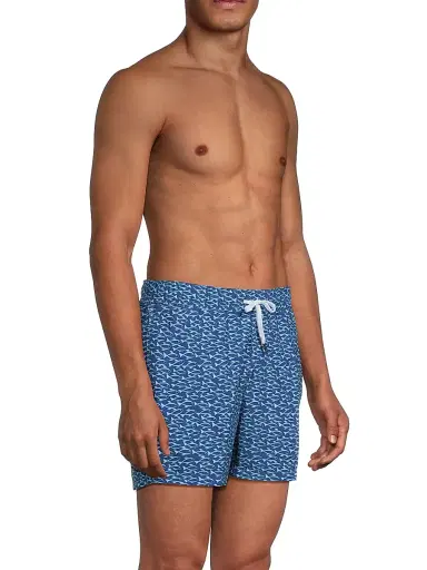 Saks Fifth Avenue Men's COLLECTION Fish Swim Trunks - Navy True Blue | Thumbnail 4 Saks Fifth Avenue Men's COLLECTION Fish Swim Trunks - Navy True Blue | Thumbnail 4