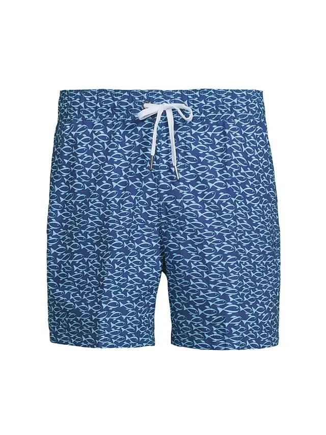 Men's COLLECTION Fish Swim Trunks - Navy True Blue
