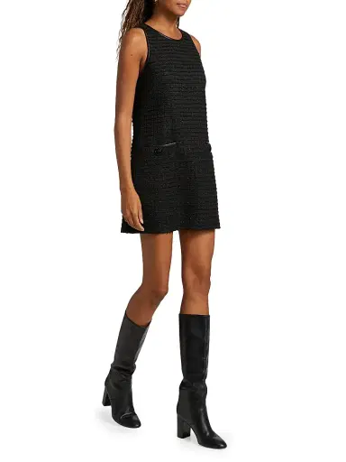 L'AGENCE Women's Florian Tweed Shift Midi-Dress - Black Black Rose | Thumbnail 2