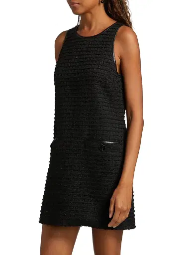 L'AGENCE Women's Florian Tweed Shift Midi-Dress - Black Black Rose | Thumbnail 4